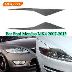 For Ford Mondeo MK4 2007-2013 Car Headlight Eyebrows Eyelid Cover Trim Piano Black Sticker Car Exterior Tuning Accessories