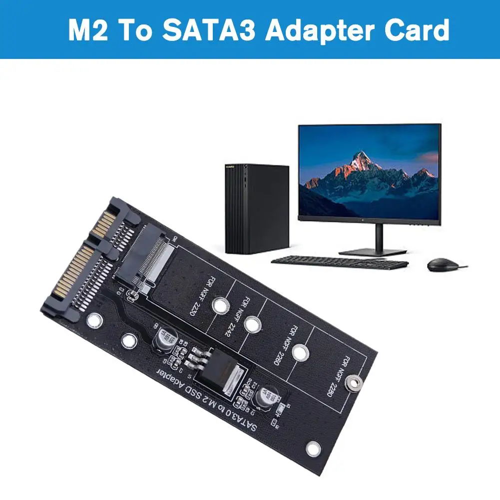 M2 To SATA3 Adapter Card High Efficiency SATA M2.SSD Convert Adapter Card NGFF SSD Upgraded SATA 6 Gbps NGFF Adapter