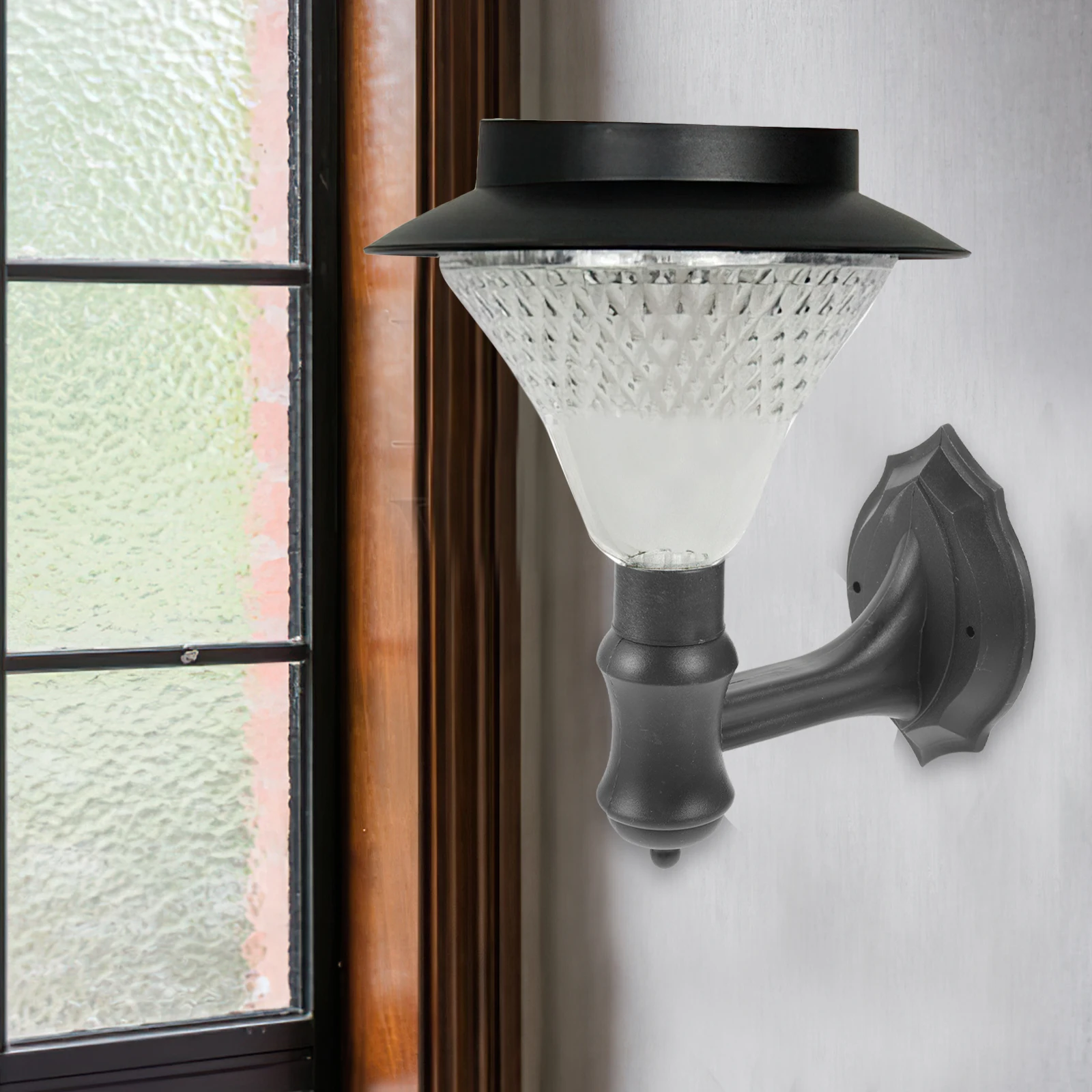 

2pcs Plastic Wall Base Solar Lamp Holder Industrial Style Wall Mount Light Fixture For Bedroom Bathroom Kitchen Hallway Sconce