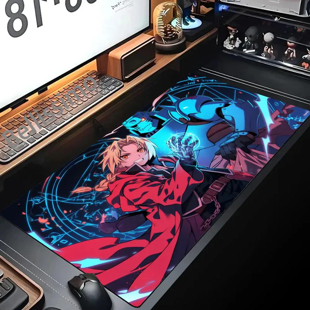 Mousepad HD Printing Computer Gamers Locking Edge Non-slip Mouse Pad Anime Fullmetal Alchemist XXL90x40cm Keyboard PC Desk Pad