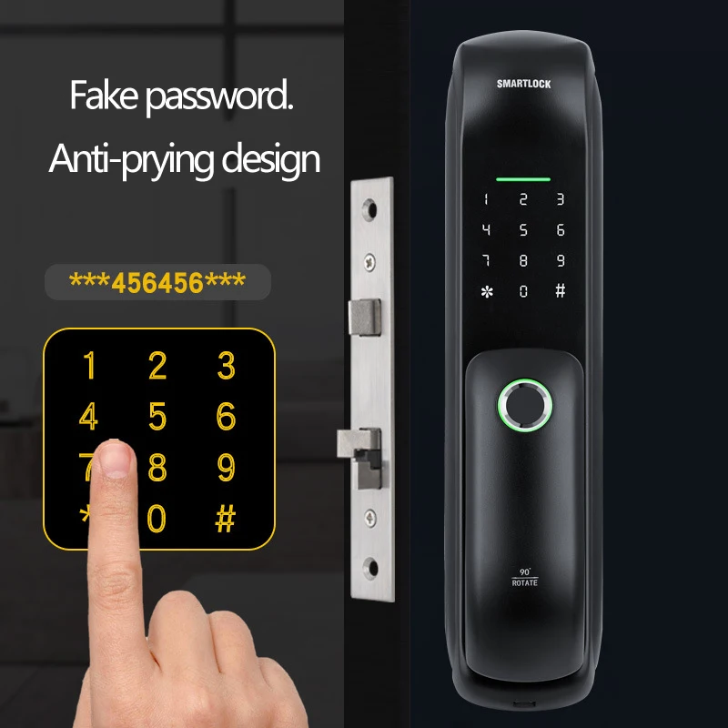 Pushpull Electronic Fingerprint Biometric Password IC Card Security WiFi TUYA TTLock Phone Automatic Digital Smart Door Lock