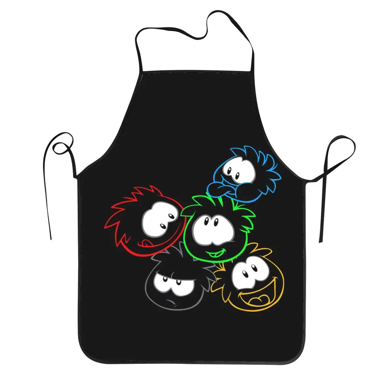 Club Penguin Puffle Group Apron Chef Baking Tablier Sleeveless Bib Kitchen Cleaning Pinafore for Women Men Gardening