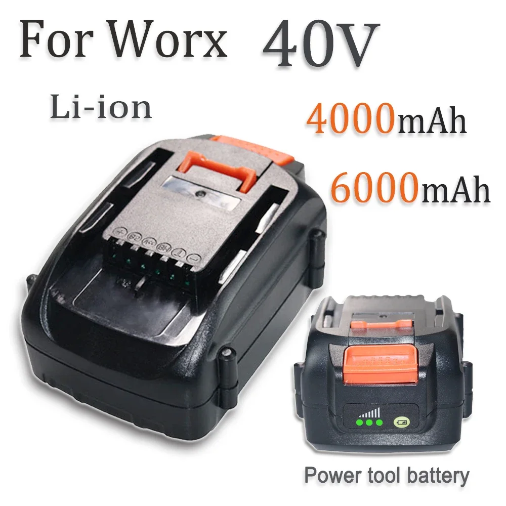 

40V For Worx 4.0//6.0Ah Lithium Battery WG180 WG280 WG380 WG580 40V Lawn Mower Garden Tool