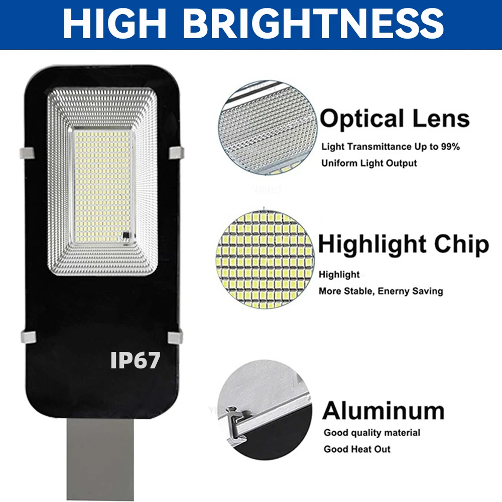 ضوء الشمس عالية الطاقة 6500K LED الغسق إلى الفجر إضاءة مقاومة للماء الشمسية ضوء الشارع الفناء الخلفي مصابيح الشارع الأمن الفيضانات الإضاءة