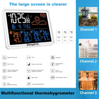 GuangDYQWeather Station Wireless Digital Indoor Outdoor Forecast With 3 Sensors Hygrometer Humidity Temperature