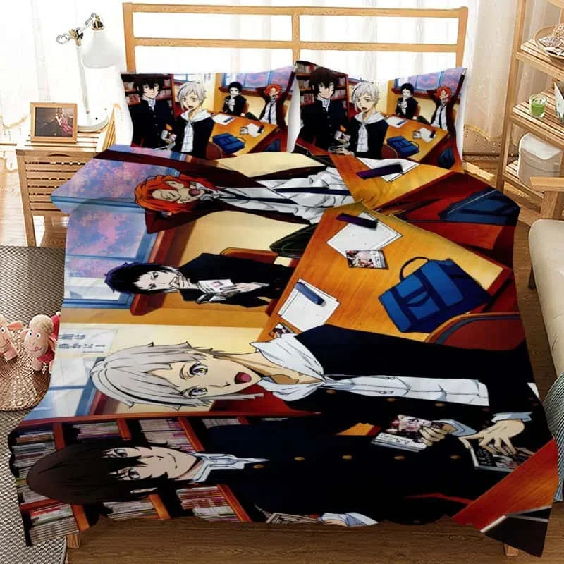 

3D Cartoon Duvet Cover Set Bungo Stray Dogs Tales of the Lost Bedding Sets Comforter Duvet Cover Pillowcase For Home Textiles