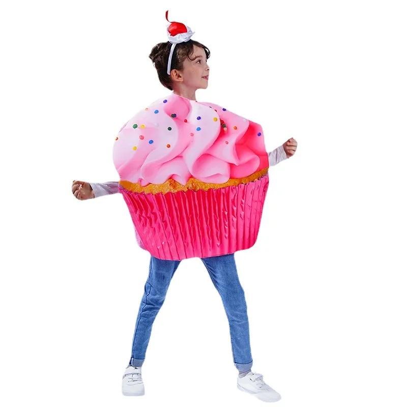 Halloween Kinderen Cosplay Ijs Cake Kostuum Vakantie Feest Schattig Meisje Podiumset Mode Grappige Roze Kleding