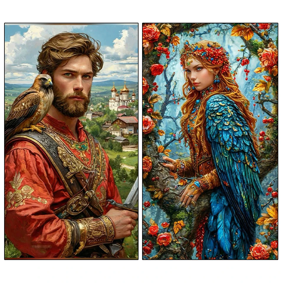 

DIY Diamond Painting New Series 2025 Male and Female Fairy Landscape Owl Mosaic Embroidery Cross Needle Set Home Decoration
