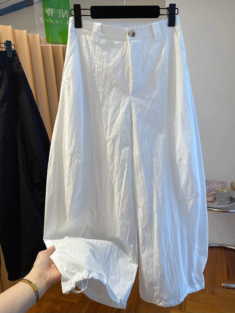 

Мужские повседневные брюки Ele Simple с высокой талией, широкими штанинами, тонкие, свободные, прямые, однотонные, для весны и осени