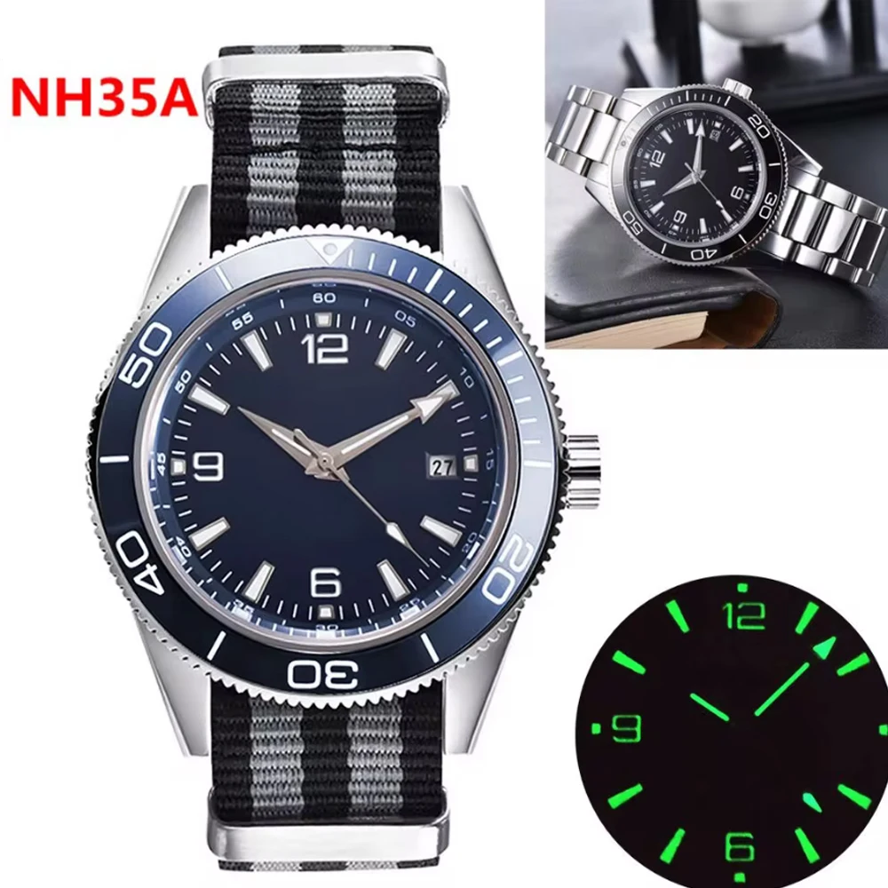 Custom Logo 41mm NH35 Mens Automatic Mechanical Watch Luxury Military 100m Waterproof Sports Watches Lume Sapphire Reloj Hombre