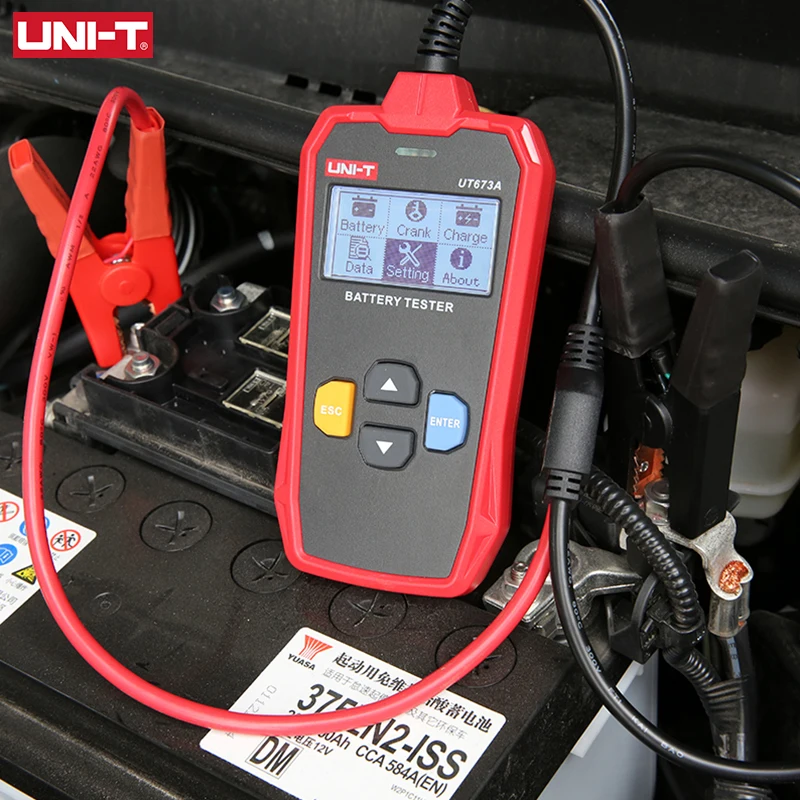 UNI-T Car Battery Tester 12V 24V DC Charger Analyzer UT673A UT675A Capacity Load Tester Cranking System Test 40-2000CCA