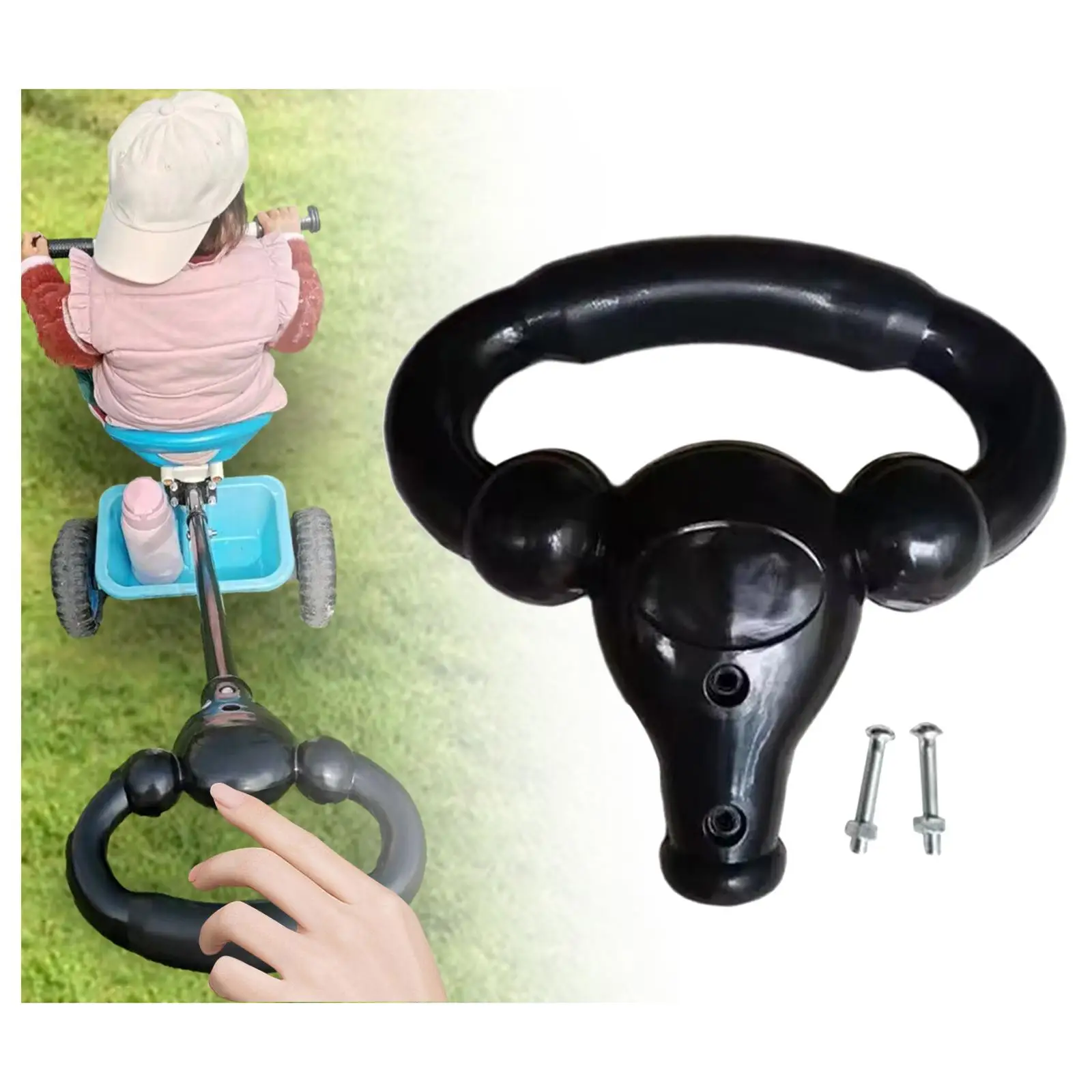 Kids Tricycles Push Handle Bar Includes Mounting Screw Strong Lightweight Sturdy Parts Detachable Tricycles Handle