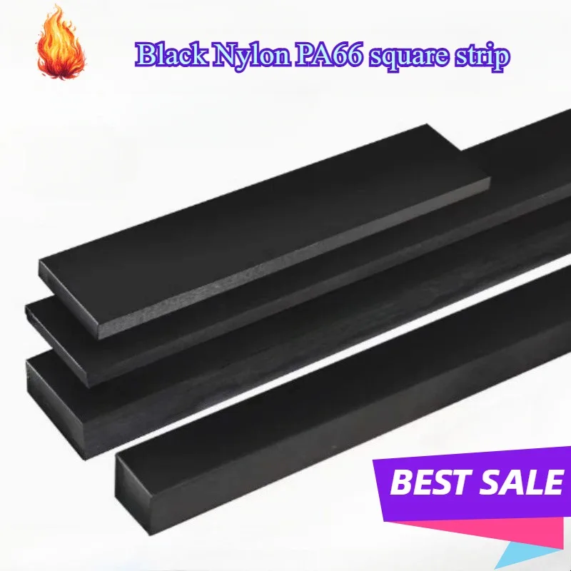 2/4/6PCS Black Wear-resistant Nylon PA66 Square Strip Nylon Flat Strip Length 500MM  Thickness 3mm/5mm/8mm/10mm/15mm/20mm/25mm