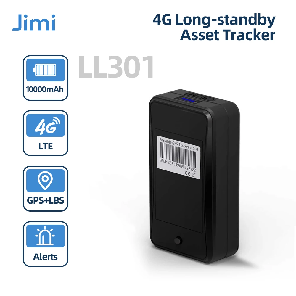 Jimi LL301 4G Magnetic GPS Tracker With 10000mAh Battery Real-Time
