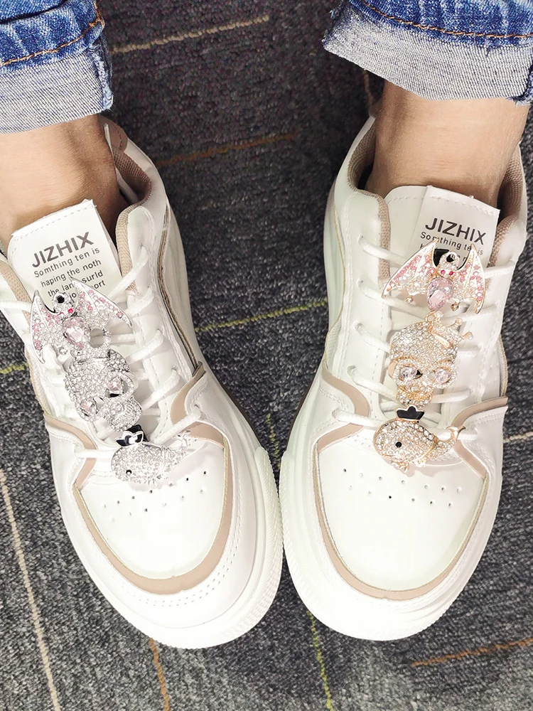 Jewelry Shoelaces Charms Bling Rhinestone Shoe Clips Buckle Accessories Women Sneakers Laces Decorations Xmas Halloween Decor