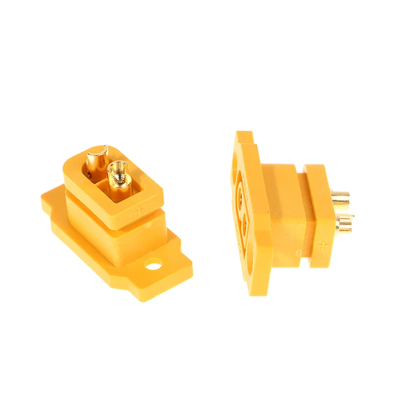 Ouro ou latão Ni chapeado conector de bateria, plugue fêmea, corrente grande, adaptador de conexão para modelo RC, XT60E-F, 2pcs