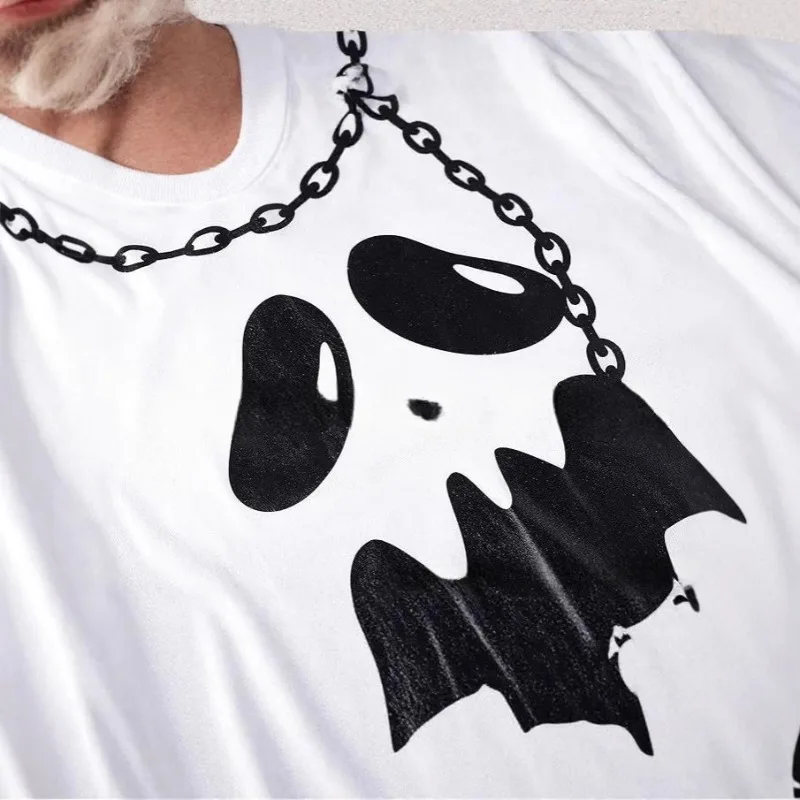 Dolcetto o scherzetto Mantello fantasma Costume cosplay di Halloween Fantasma bianco Cos Abiti Mantello da festa spettrale Cesto di zucca per ragazzi e ragazze