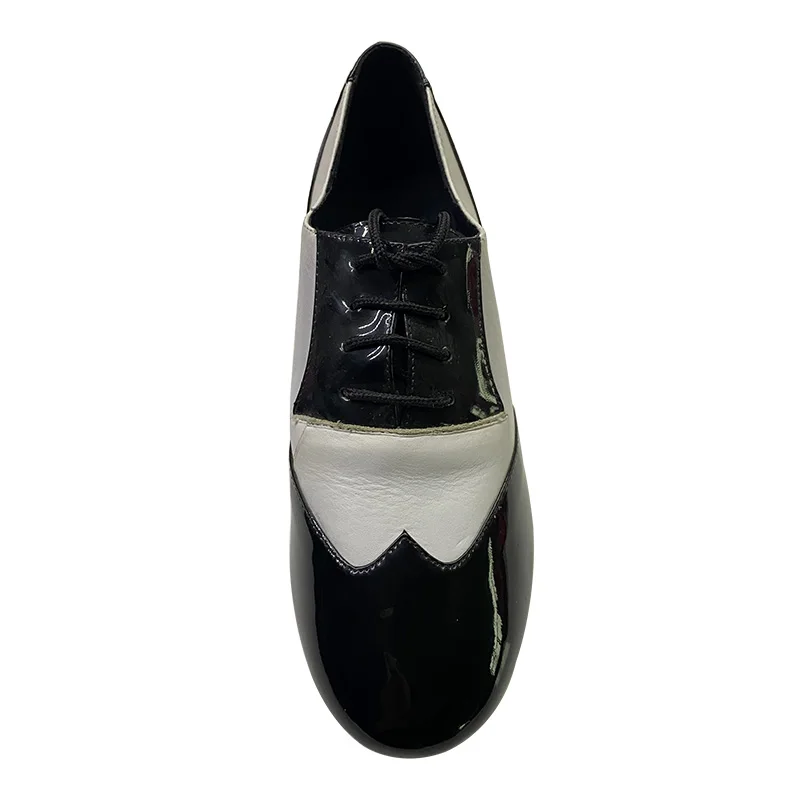 Wedopus Customized 4.5CM Heel White and Black Men\\\'s Shoes for Dancing Professional Latin Dance Shoes Man