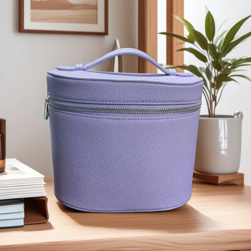 Guangzhou New Style Large-Capacity Solid Color Bento Cosmetic Organizer Simple Dopamine Travel-Ready Textured Waterproof Makeup
