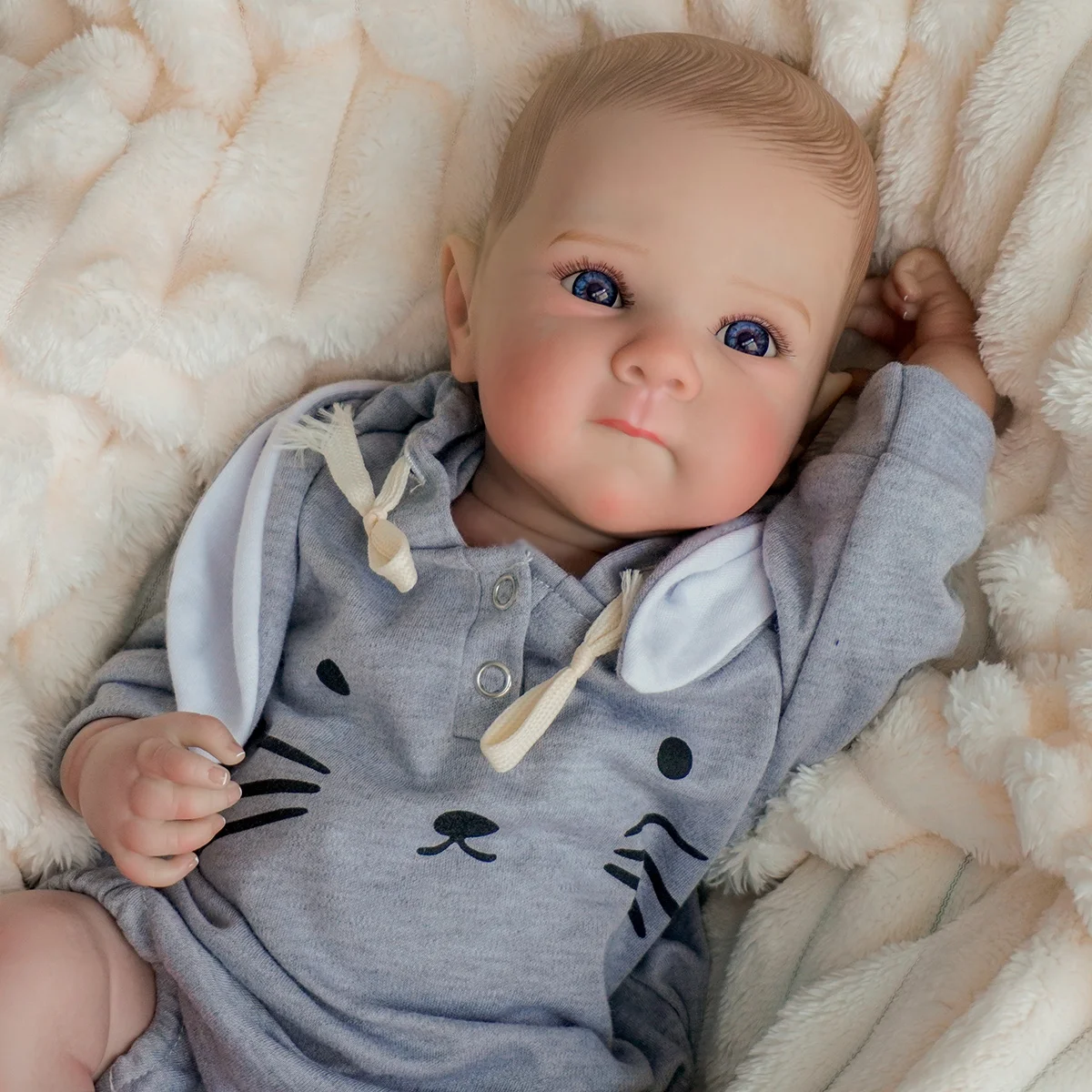 JOYORA Realistic Reborn Newborn Doll Embraces Baby Multi Layer Drawing 3D Skin and Hand Drawn Hair Reborn Doll Christmas Gift
