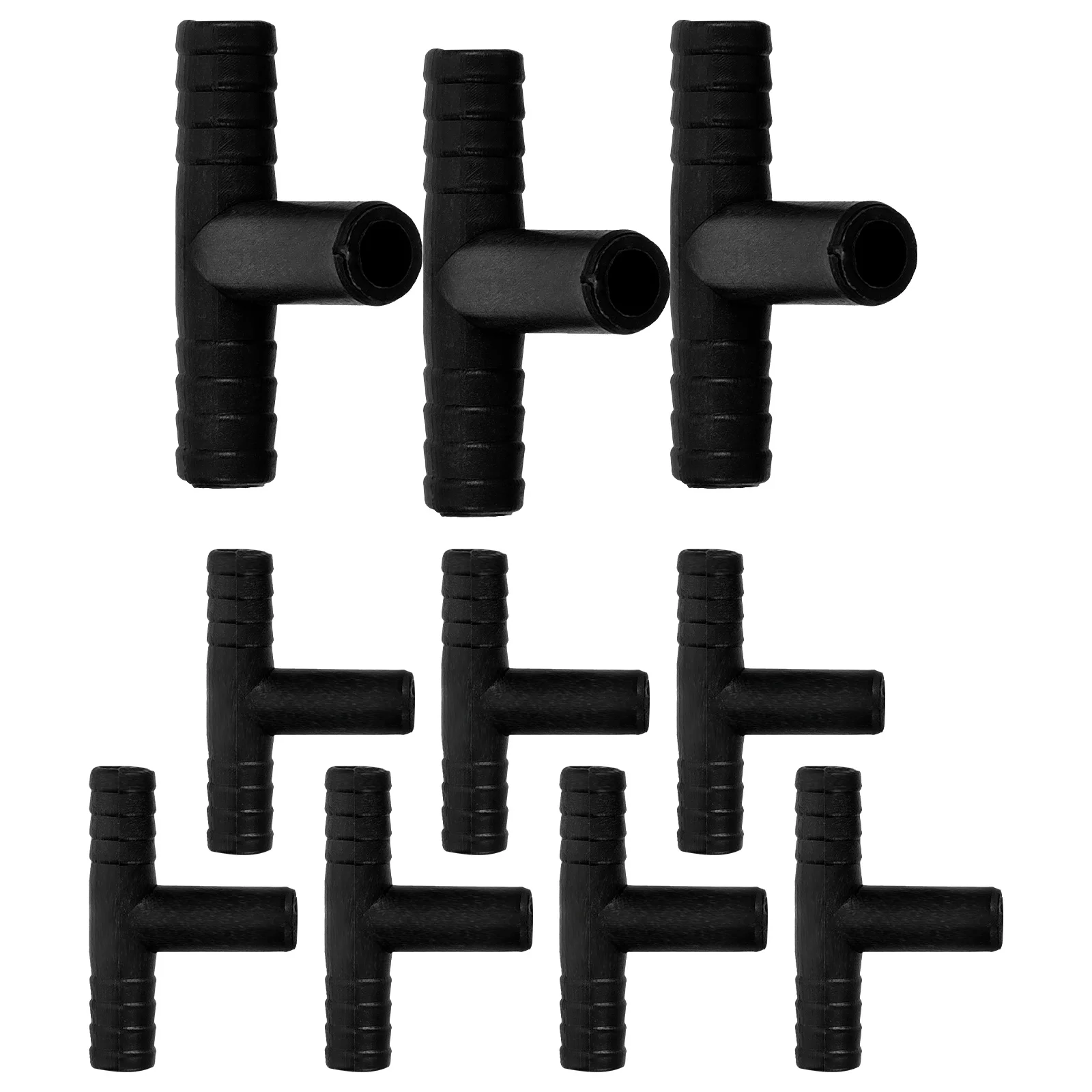 

10pcs 8mm Desk Fountain Hose Connectors T Shaped Splitter for Waterfall Garden Plastic Pipe Fittings Decor Accessories