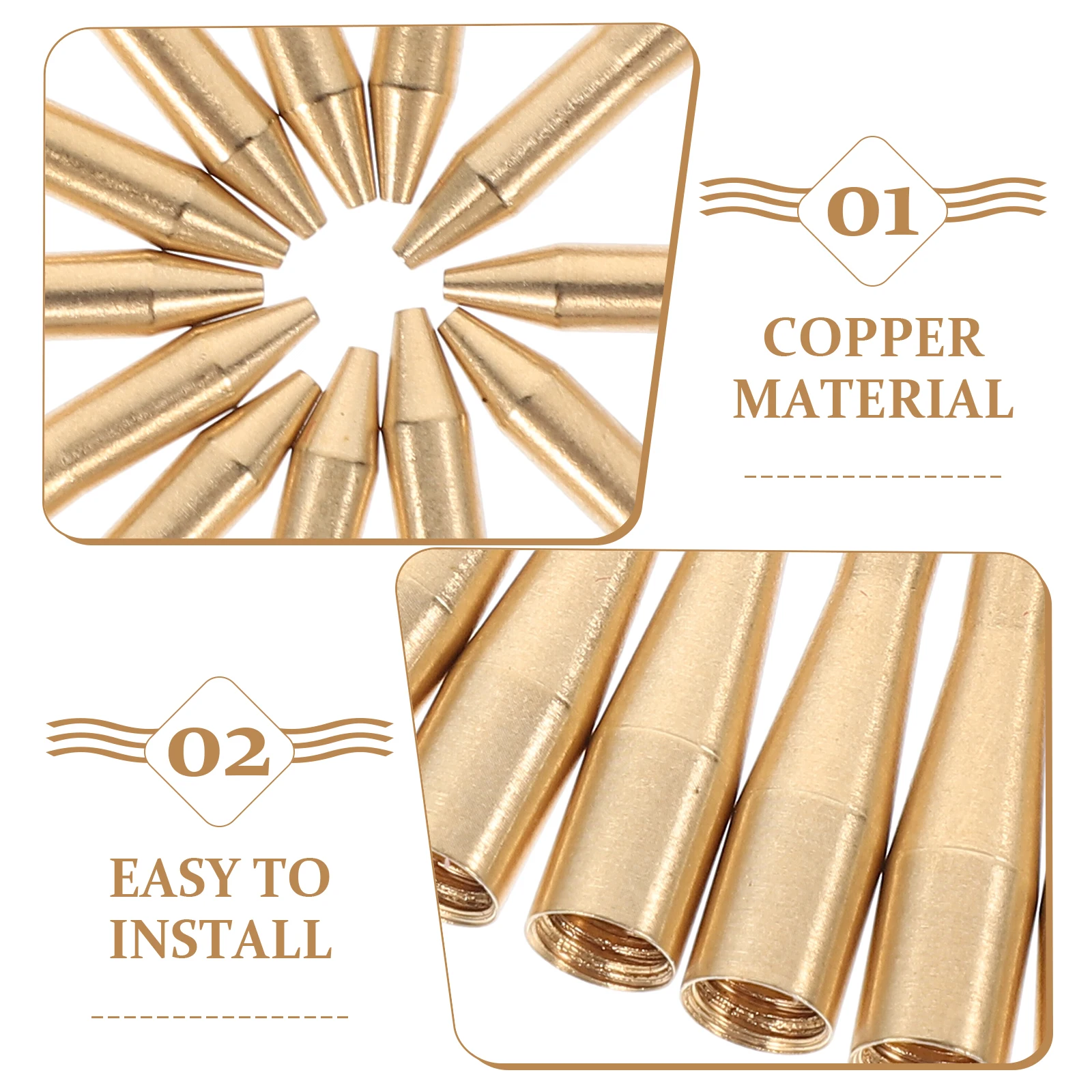 

12pcs Metal For Threaded Throwing Replacement Copper Game Metal Shafts Outdoor Accessories Shaft Supplies