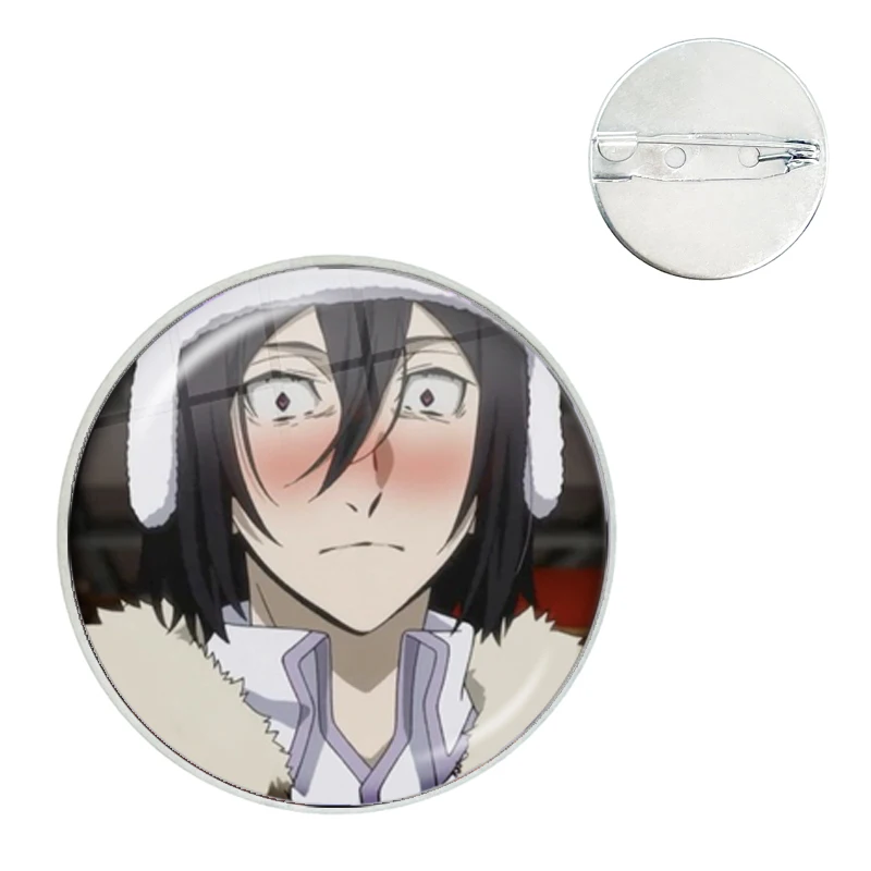 Anime Bungo Stray Dogs Fyodor Fan Art Glass Dome Brooches Shirt Lapel Bag Clothes Hat Badge Cartoon Pins Gift