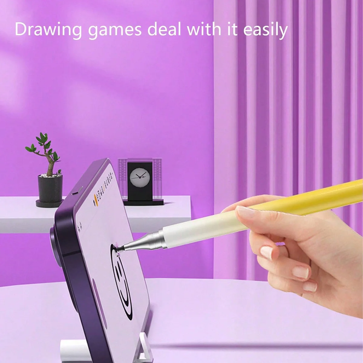 1 قلم لمس مزدوج الرأس بلون متدرج معكرون، قلم لمس عالي الدقة للهواتف المحمولة والأجهزة اللوحية، مناسب للرسم والرسم، متوافق مع قلم Apple iPad وHuawei Tablets Capacitive