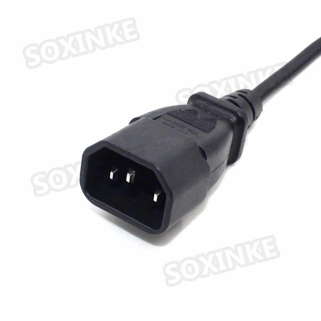 IEC 320 C14 Male Plug to European 2Pin Female Power Cable For UPS PDU,EU Power Adapter Cord,30CM