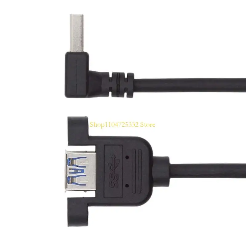 

P5EA Fast Speed 5Gbps USB 3.0 Extension Cable Right Angle/Straight Head Adapter Male to Female Secure Mounting Ears Design