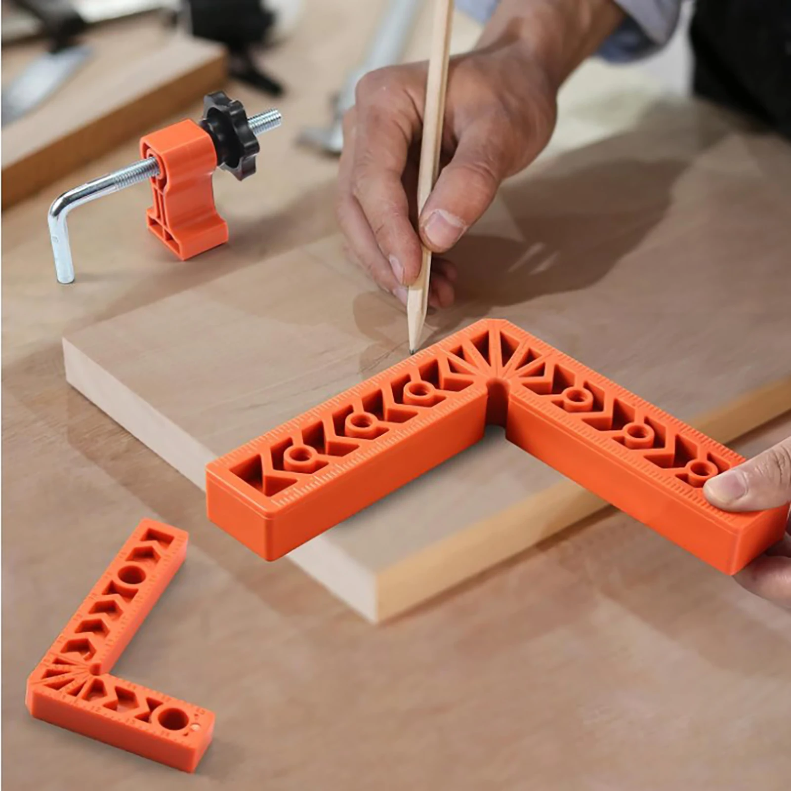 L type Right Angle Ruler 90 degrees Woodworking Positioning Jigs Squares Right Angle Clamps Splicing Tools for Cabinets Boxes