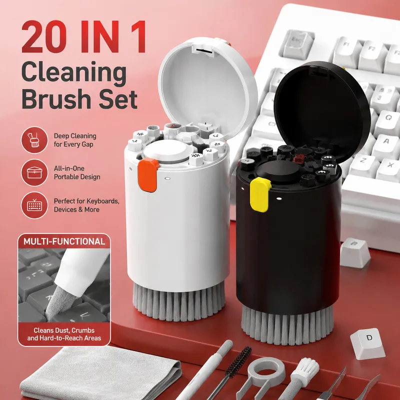 Ready Stock 20-In-1 Keyboard Cleaning Kit Professional And Efficient Keyboard Clean Tool Electronic Cleaner Brush Kit