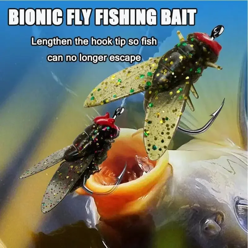 Bionic Fly Fishing Bait Lure Color Small Hook Fishing Bait Fly Hook Soft Bait Fishing Gear Add Fish Attractant