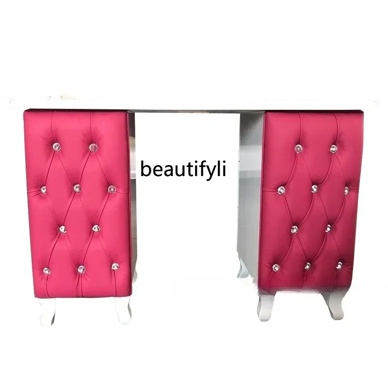 X New Wooden Manicure Table and Chair Suit European and American   Economical Single Small Manicure Table Manicure Table