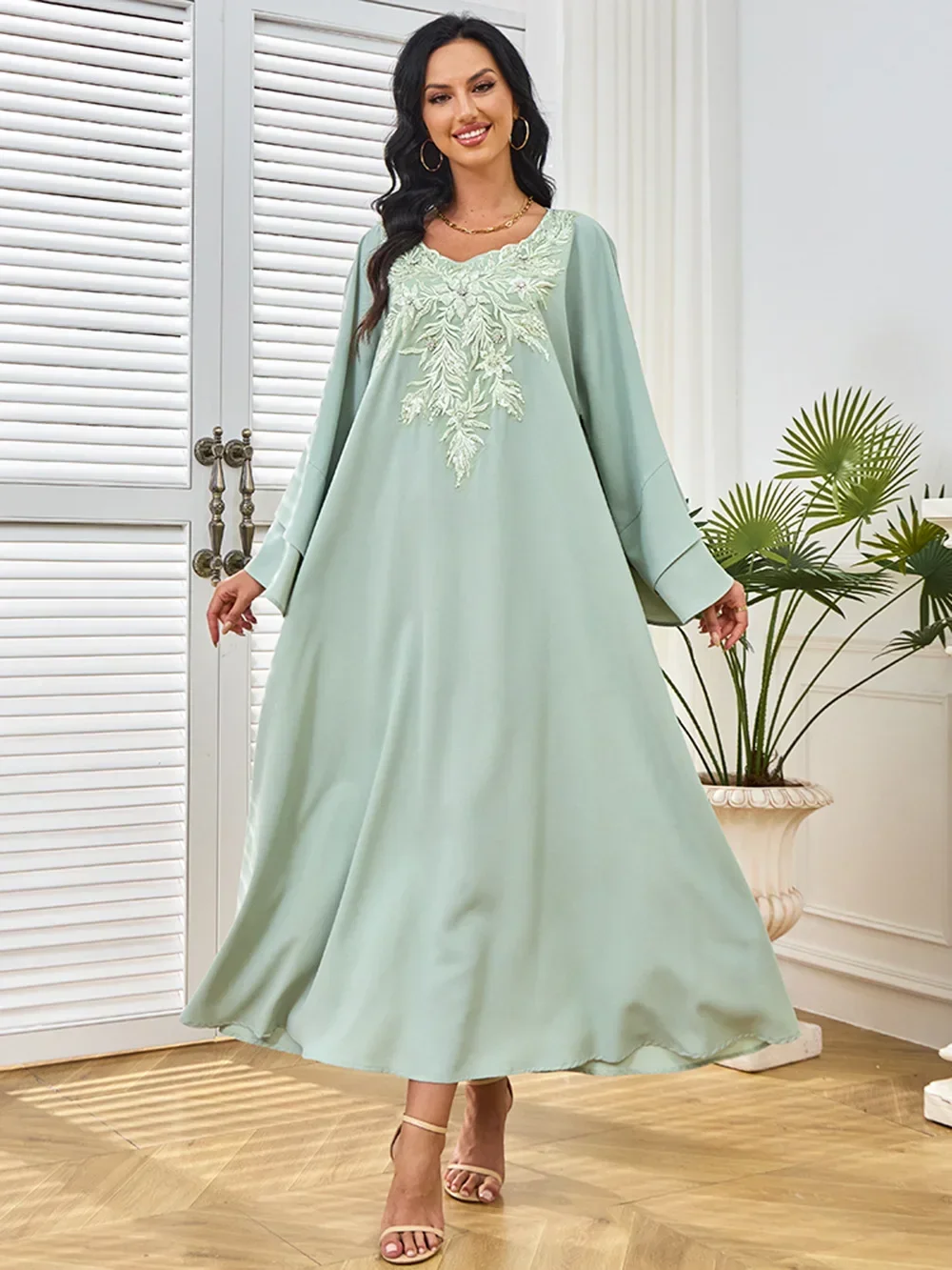 

Абайя для женщин: макси-платье с бисером, для Рамадана и Ид, мусульманские праздничные платья, Марокко, Дубай, абайи, кафтаны, джалабии, арабские длинные халаты