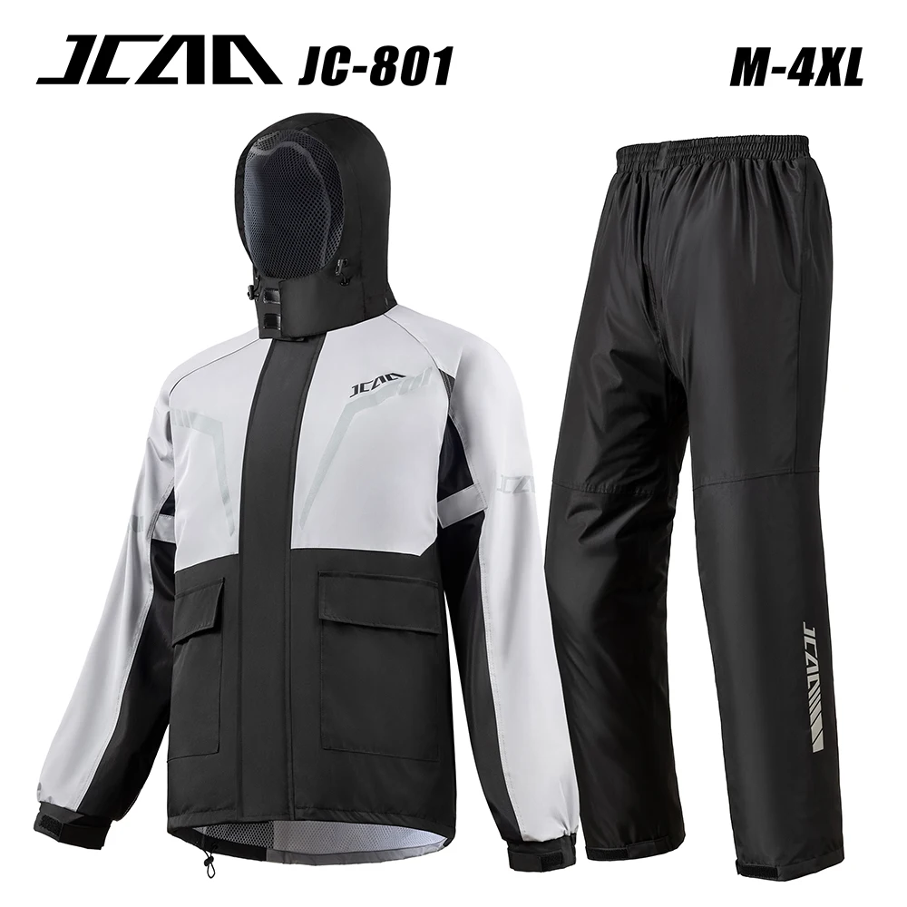 

JCAA Motorcycle Riding Raincoat Set Raincoat Rainpants Split Men And Women's Thin Reflective Waterproof Clothing