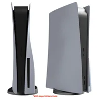 Carcasa de placa frontal de repuesto para consola PS5, plástico duro, gris, 30 ° aniversario, con logotipo de vinilo, pegatinas del 30 ° para PS5 Fat