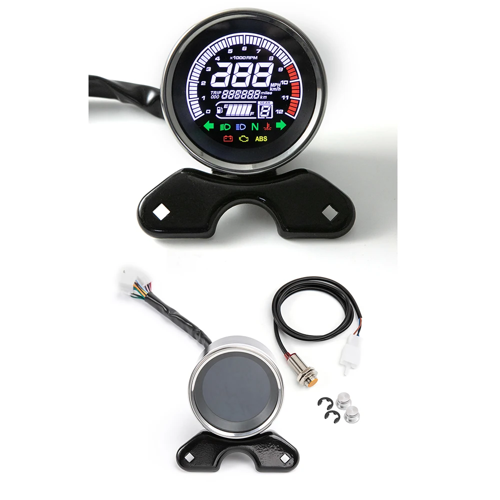 Motorbike Multi-functional Gauges Instruments Motorcycle Digital Odometer Speedometer Tachometer Fuel Level Meter Indicator Led