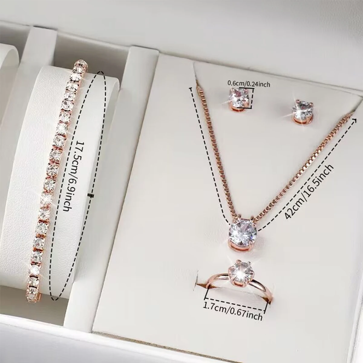 6PCS/Set Fashion Rhinestone Women Watches Steel Band Bracelet Quartz Watches Jewelry Set（Without Box）