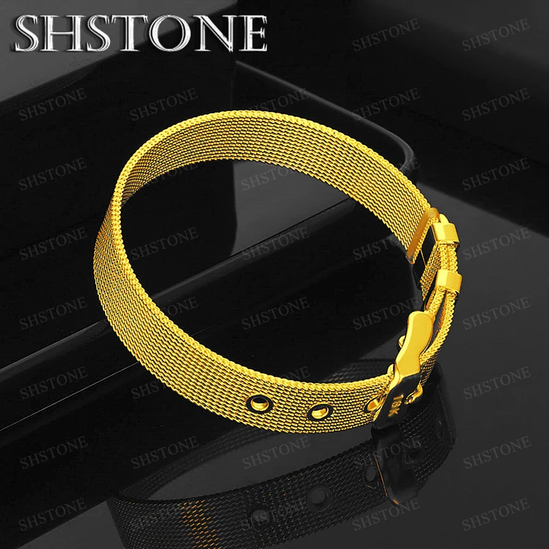 حار 18 كيلو الذهب حزام (استيك) ساعة قابل للتعديل أساور النساء حفلة هدية عيد ميلاد اكسسوارات الرجال موضة الاتجاه تنوعا مجوهرات هدية #1