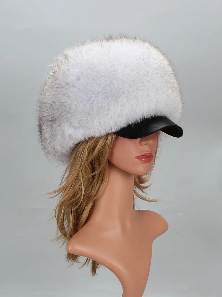 帽子 Real fur cap Men's Red Fox Fur Hat With Tail | Real Fur Trapper Hat | Wild