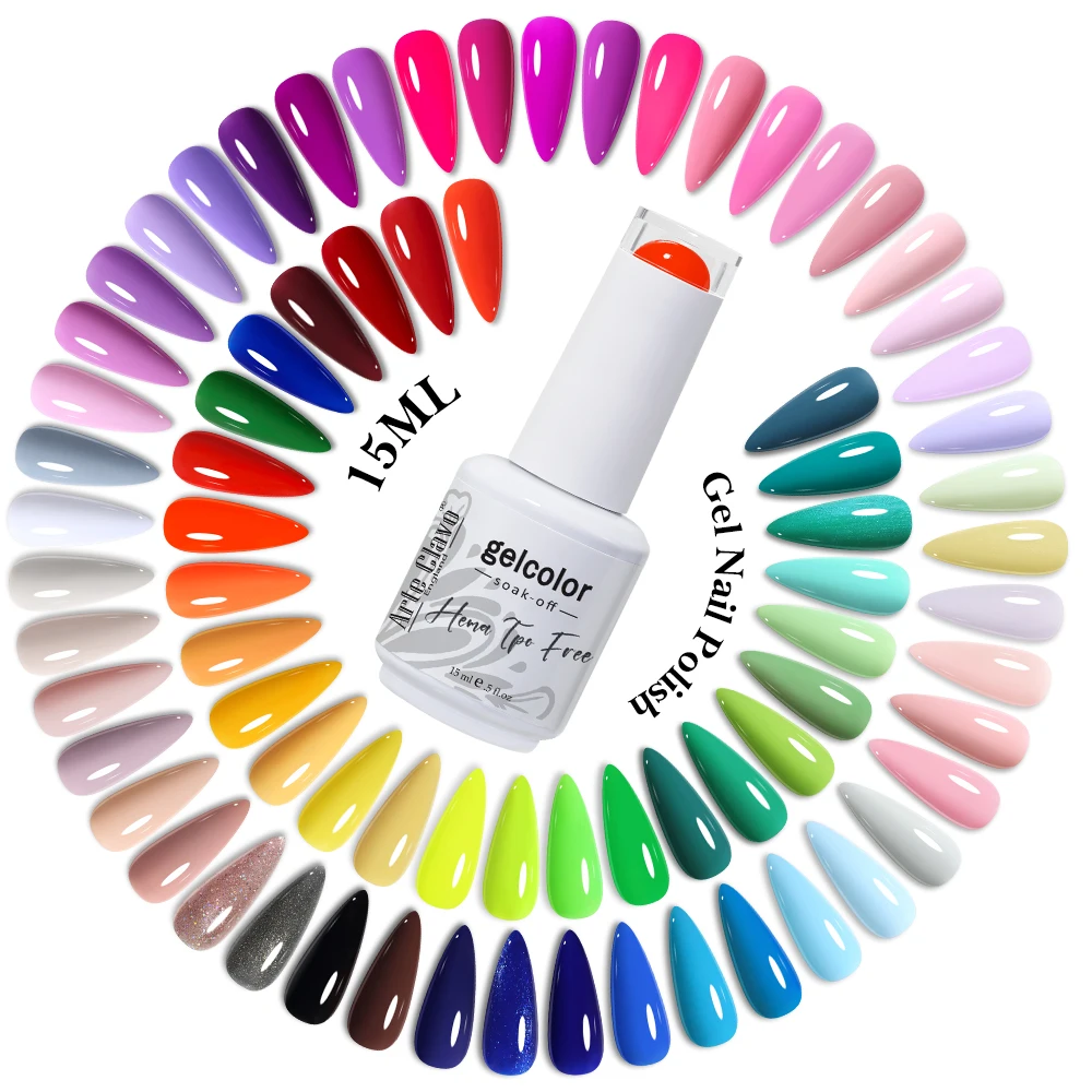 Arte Clavo Nail Gel Polish HEMA TPO FREE Summer Colors Semi Permanent Soak Off UV LED Self-leveling Great Coverage Gel Varnish