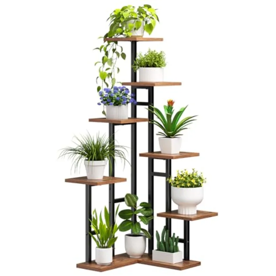 

HOOBRO Corner Plant Stand Indoor 7-Tier Plant Shelf for Multiple Indoor Plants Corner Plant Rack Organizer Square Flower Stand