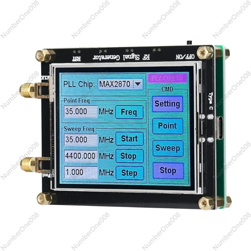 MAX2870 Signal Generator 23.5MHz-6000MHz Frequency Touching Screen Radio Frequency Signal Source PC Software Controls