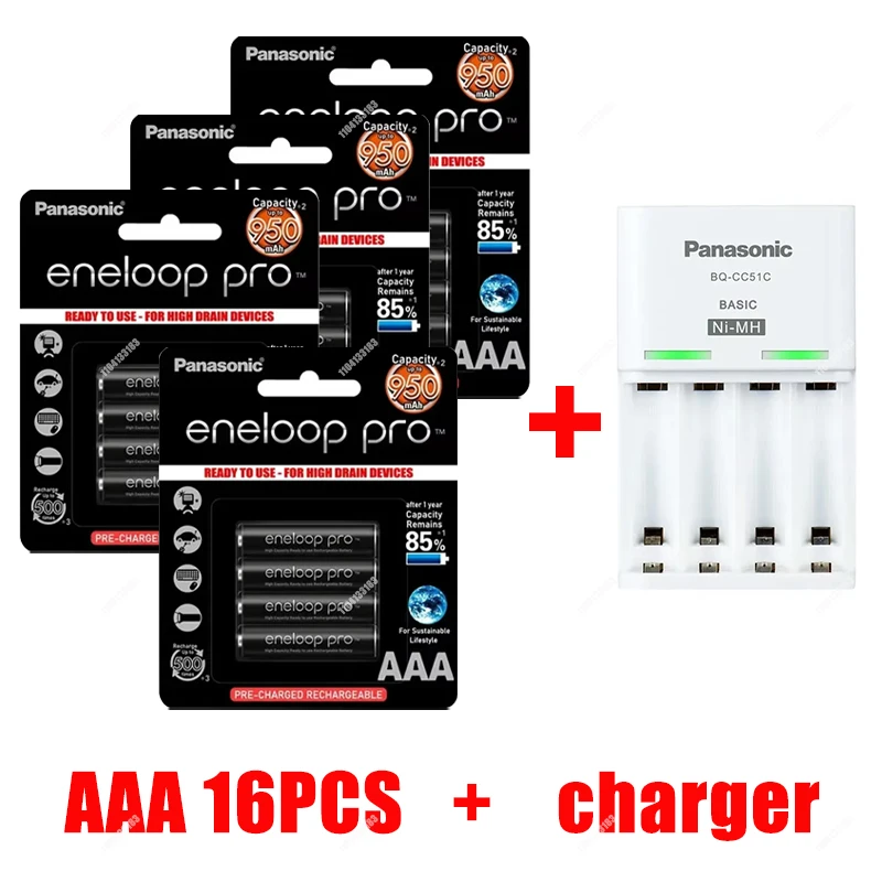Originele Panasonic Eneloop Pro 950mAh AAA-batterij voor zaklamp speelgoedcamera Vooraf opgeladen oplaadbare batterijen met hoge capaciteit