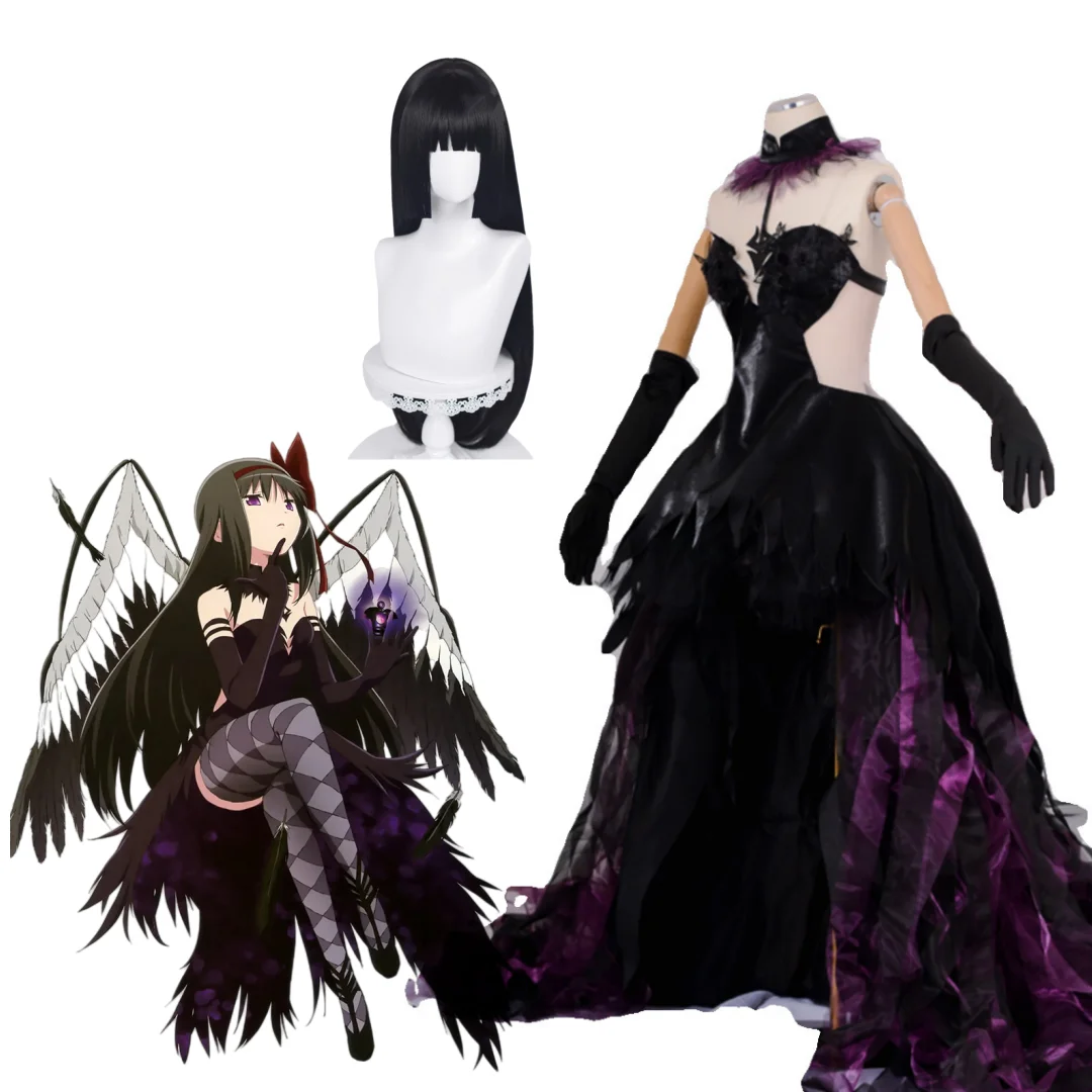 Anime Akemi Homura Cosplay Ignis Costume Wig Set