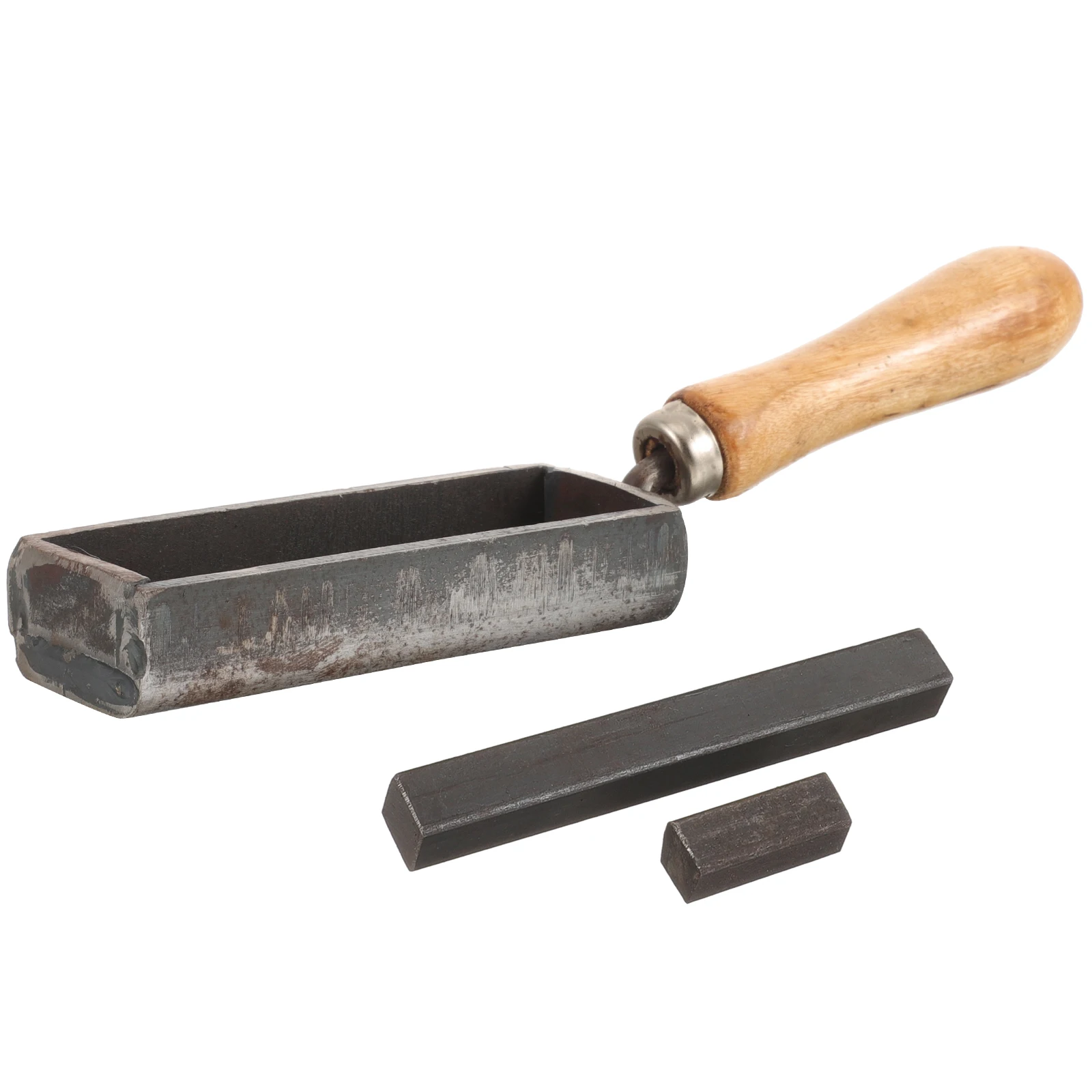 

Oil Tank Mold 4 Inch Mini Wood Handle Iron Melting Mold for Gold Silver Copper DIY Casting Ingots Jewelry Making Supplies
