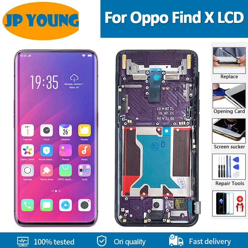 

6.42" Original Amoled For Oppo Find X LCD Display Screen Frame+Touch Panel Digitizer For Oppo FindX CPH1871 PAFM00 Touch Screen