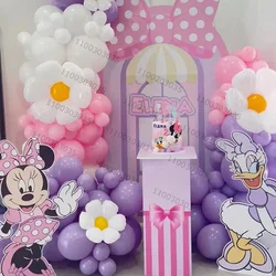 Cartoon Pink Minnie Mouse Daisy Foil Balloons 32inch Rose Gold Number 1-9th Birthday Foil Balloons Arch Garland Kit Gift Globos