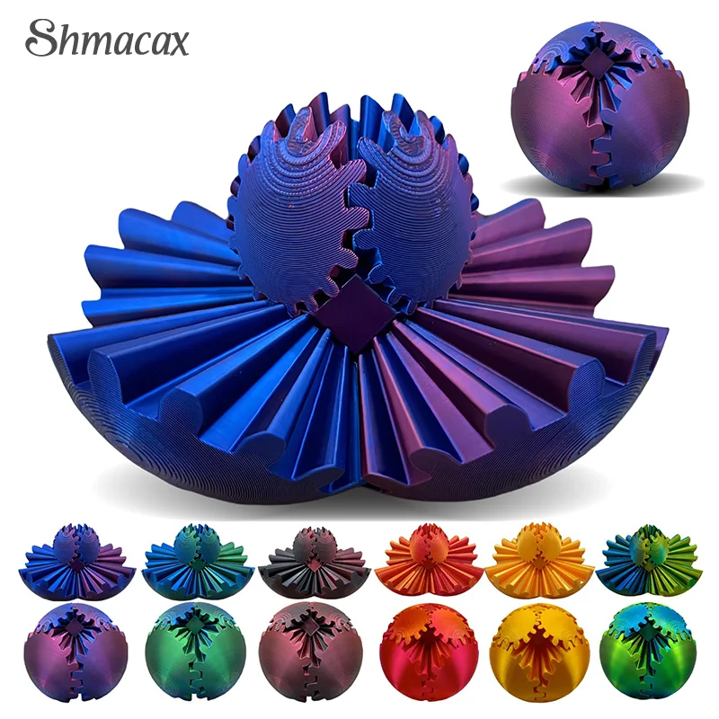 

1PCS 10CM Gear Ball 3D Printed Gear Ball Spin BallCube Fidget Toy GearSphere Desk Ball Fidget Toy GearSphere Desk Toy For Stress